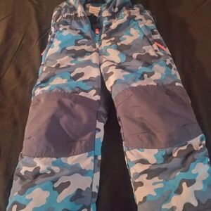 Blue Camouflage Kids Snow Pants